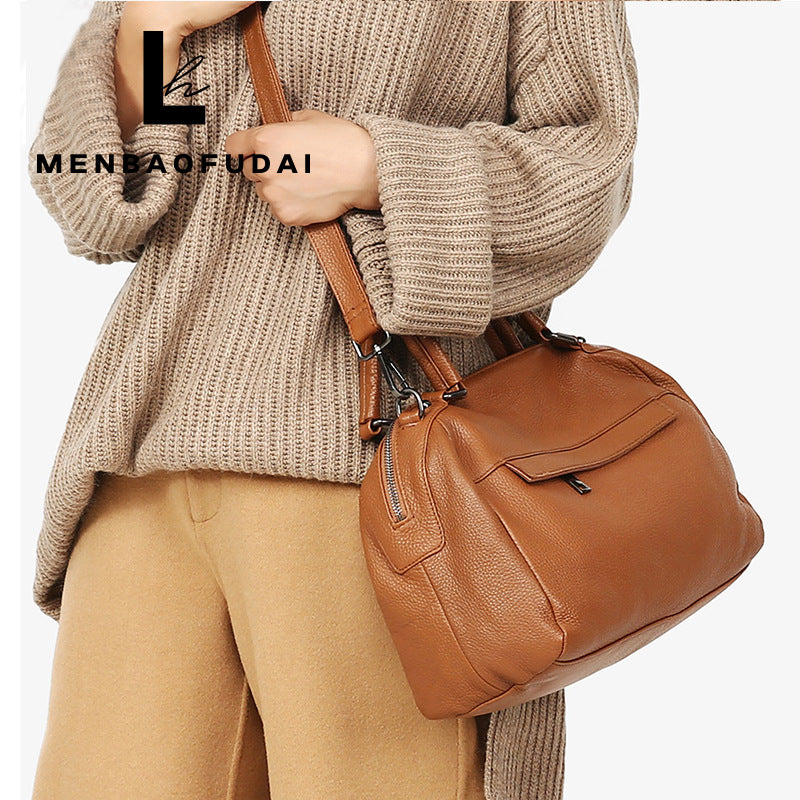 Women's First Layer Soft Cowhide Fashion Genuine Handbags
