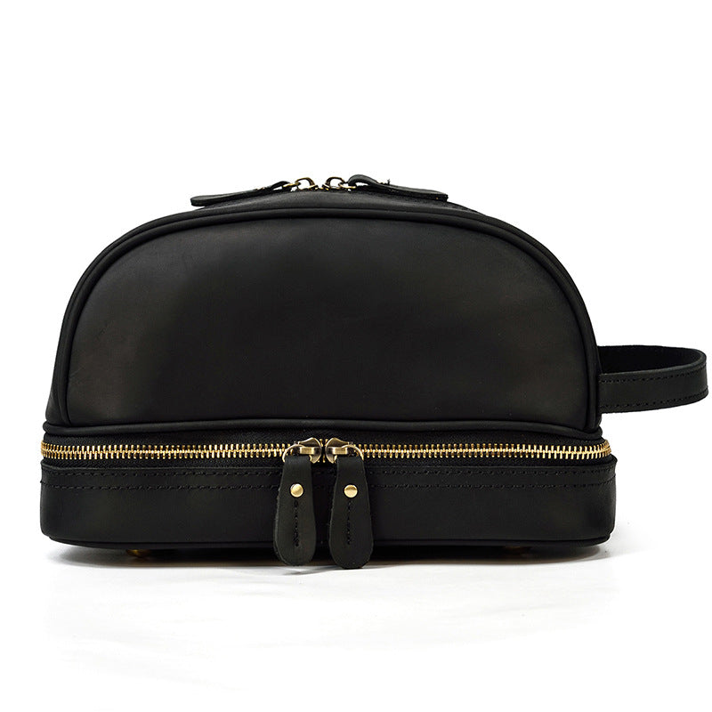 Men's Clutch Crazy Horse Toiletry Neutral Cowhide Men's Handbags