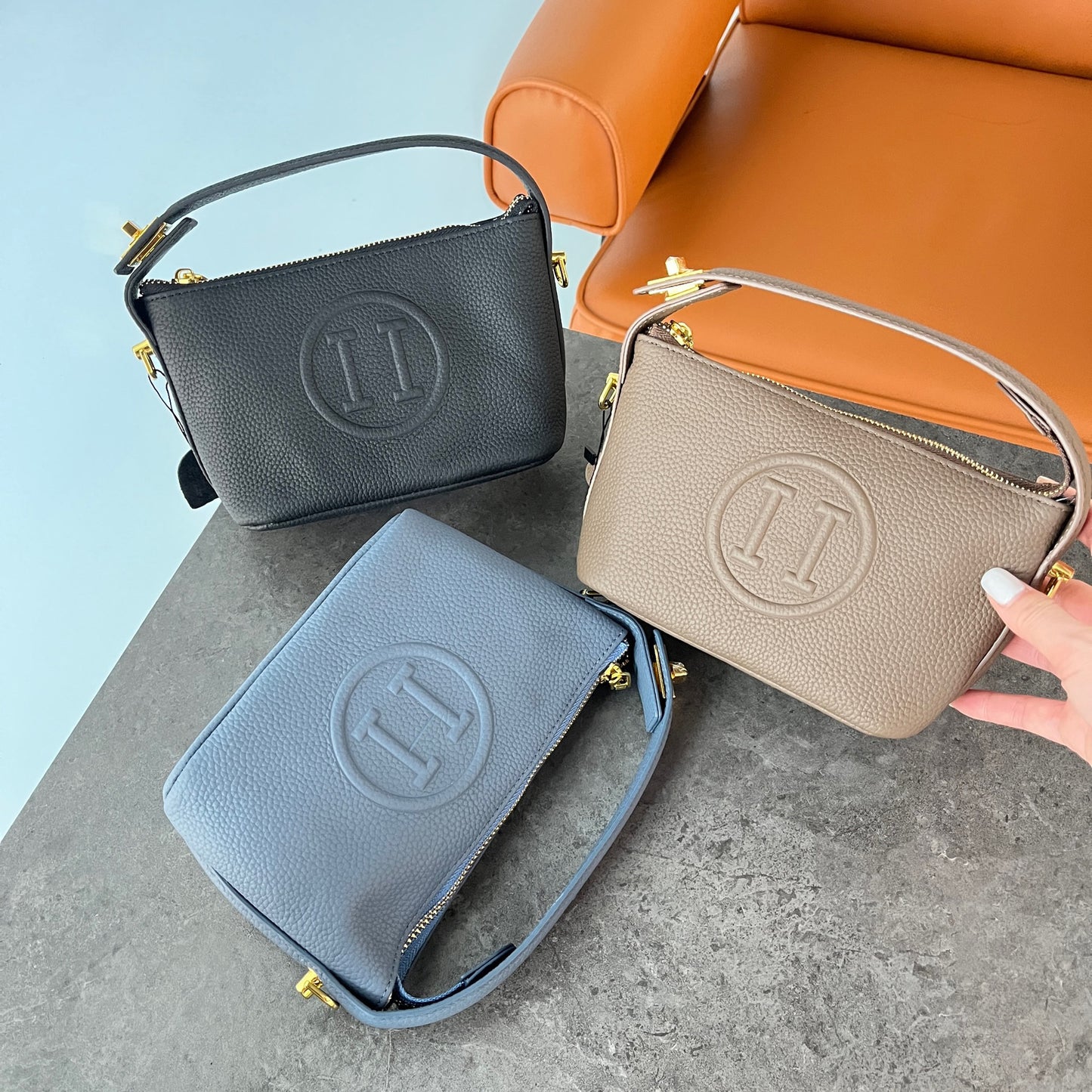 Women's Genuine Leather Fashion Home Original Three Tote Bags