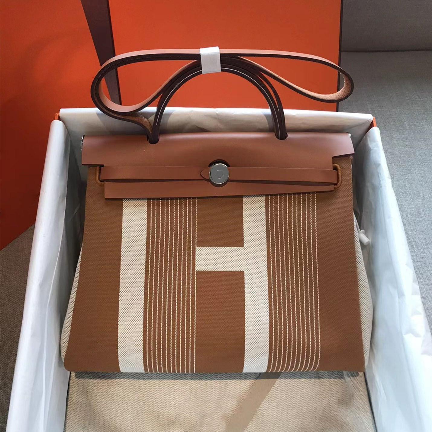 Handmade Wax Line Genuine Leather Inner Seam Tote Bags