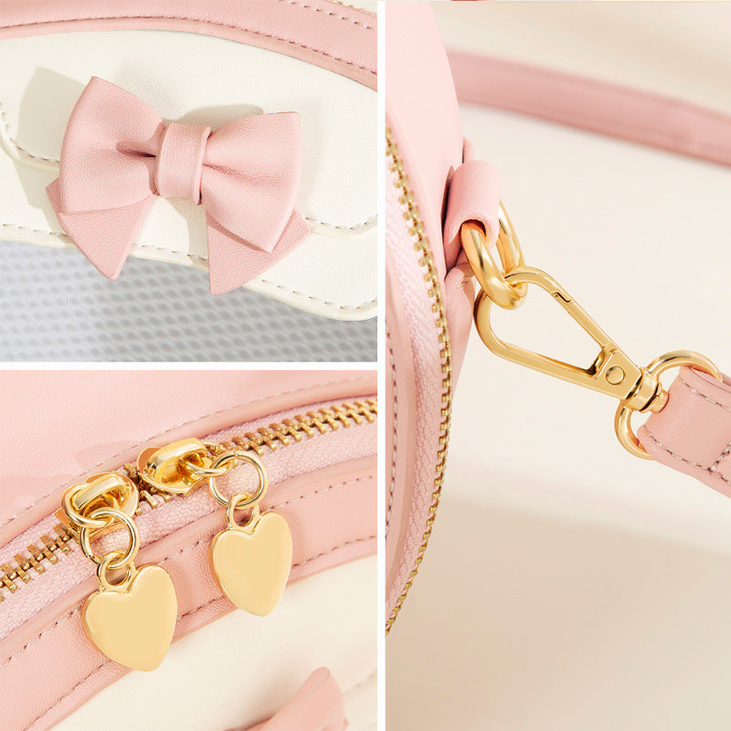 Women's Double Doll Transparent Cartoon Bar Sweet Shoulder Bags