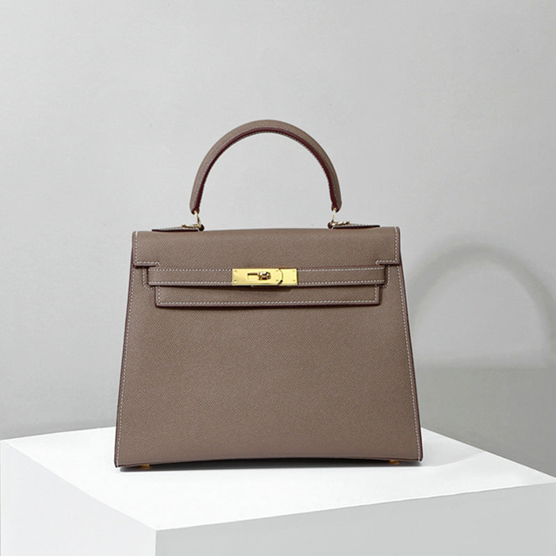 Women's Genuine Leather Advanced Texture Palm Print Kelly Crossbody Bags