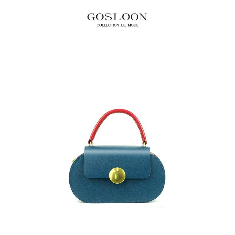 French Gu First Layer Thick Cowhide Handbags
