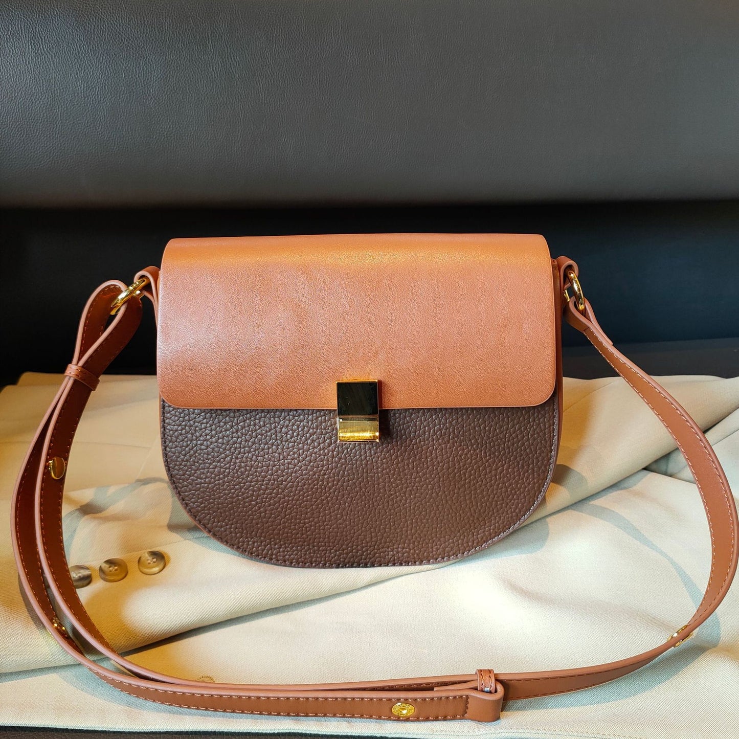 Women's Saddle Fashion Color Contrast High-grade Underarm Shoulder Bags