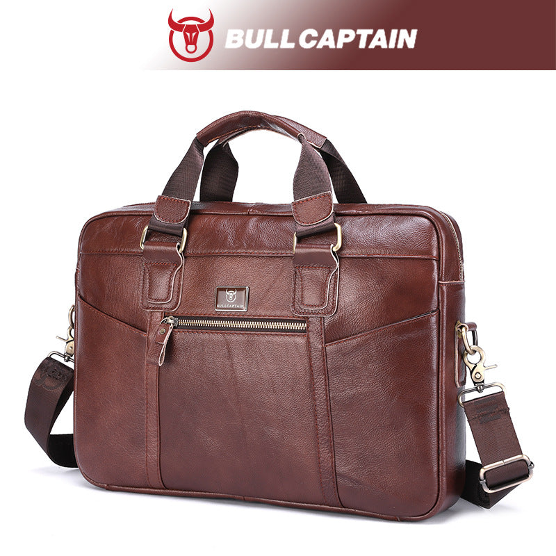 Leather Goods Large Capacity Top Layer Men's Briefcases