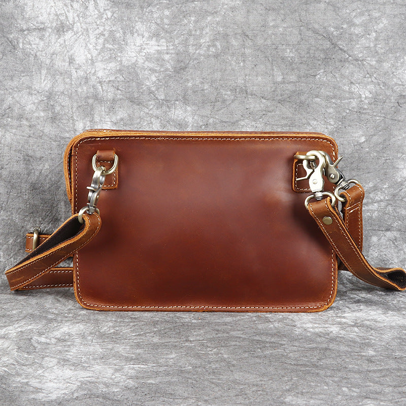 Men's Leather Horizontal First Layer Cowhide Crazy Men's Shoulder Bags