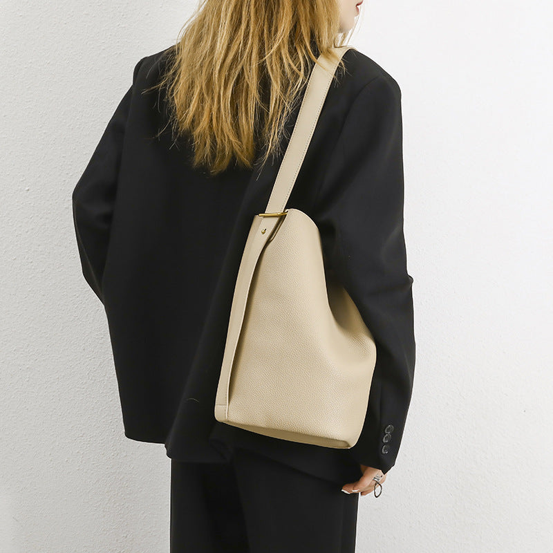 Women's Designer Model Cowhide Wandering High-grade Single Bucket Bags