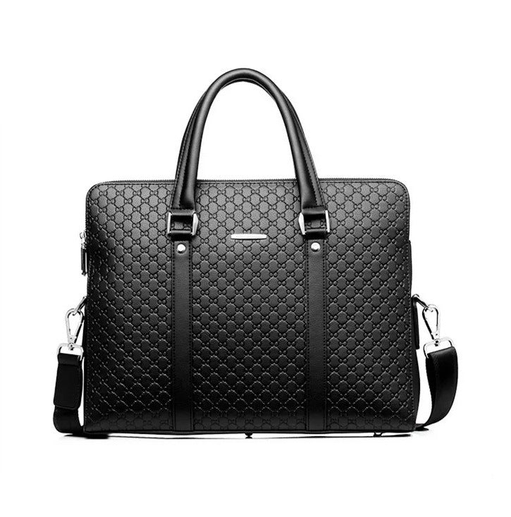 Men's Embossed Letter Synthetic Leather Business Horizontal Men's Briefcases
