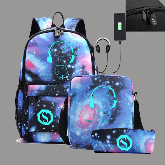 Women's & Men's & Music Boy Starry Sky Luminous Backpacks