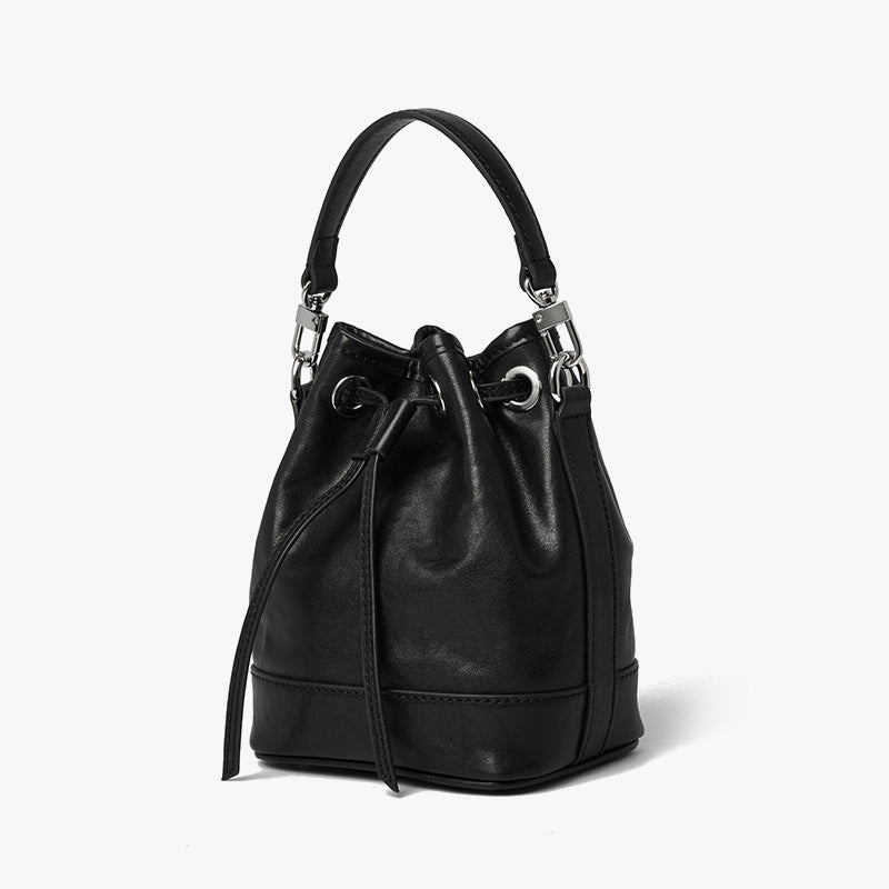 Vegetable Tanning Leather Retro Minority Design Bucket Bags