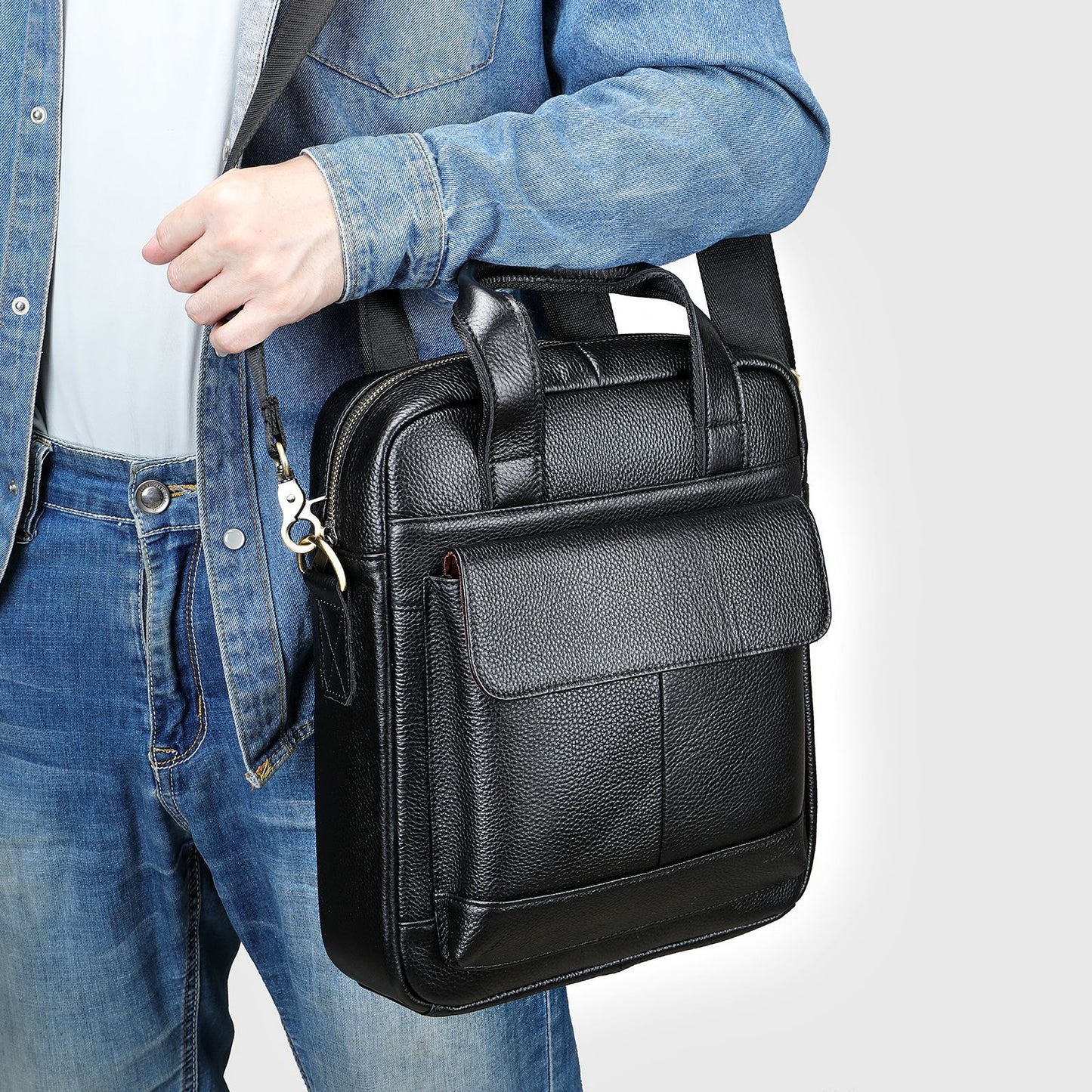 Men's Graceful Stylish Fashion Genuine Leather Men's Shoulder Bags