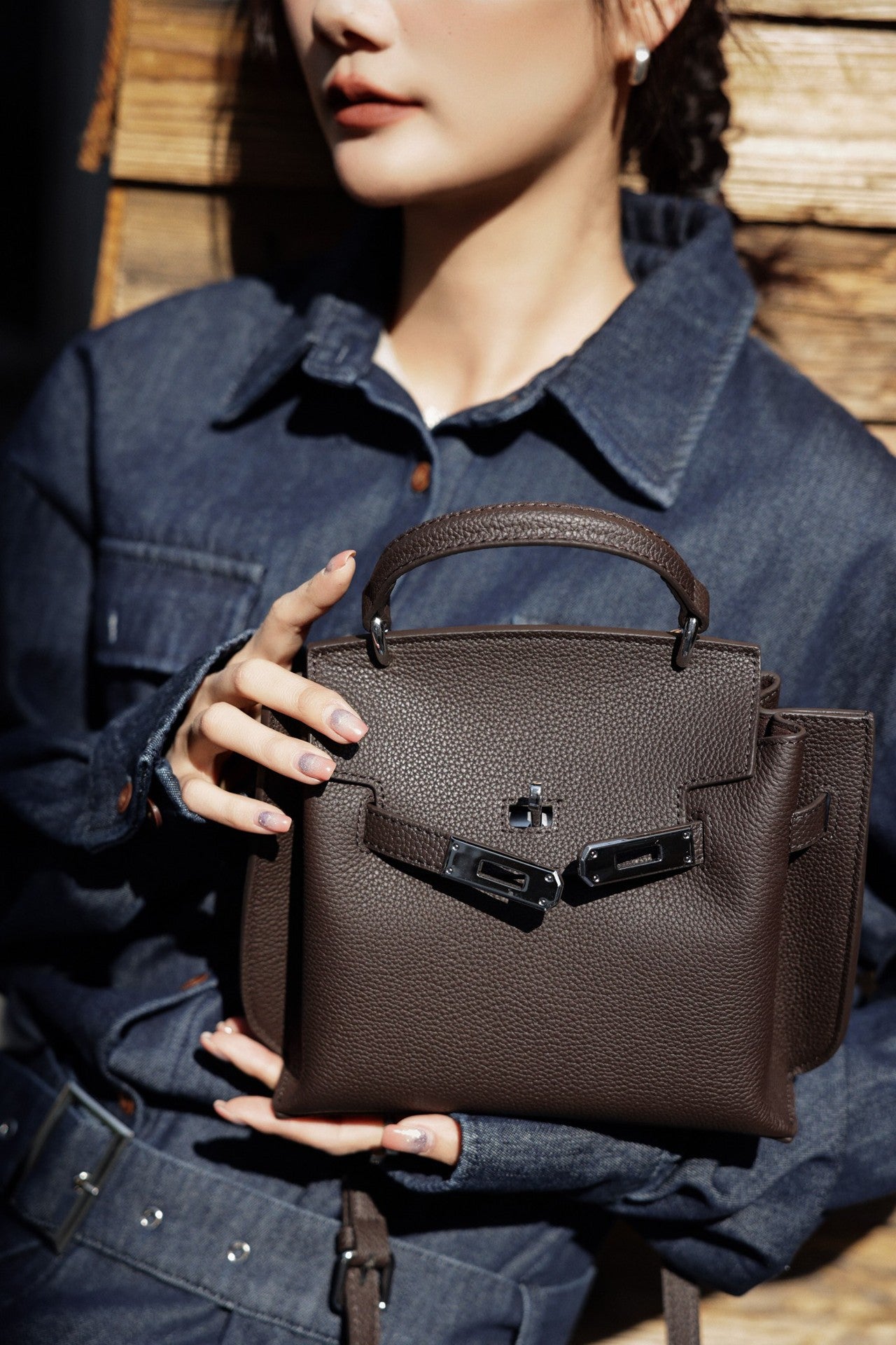 Layer Cowhide Kelly Versatile Retro Genuine Handbags