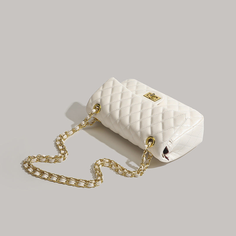 Women's Design Diamond Pattern Chain Korean Fashionable Shoulder Bags