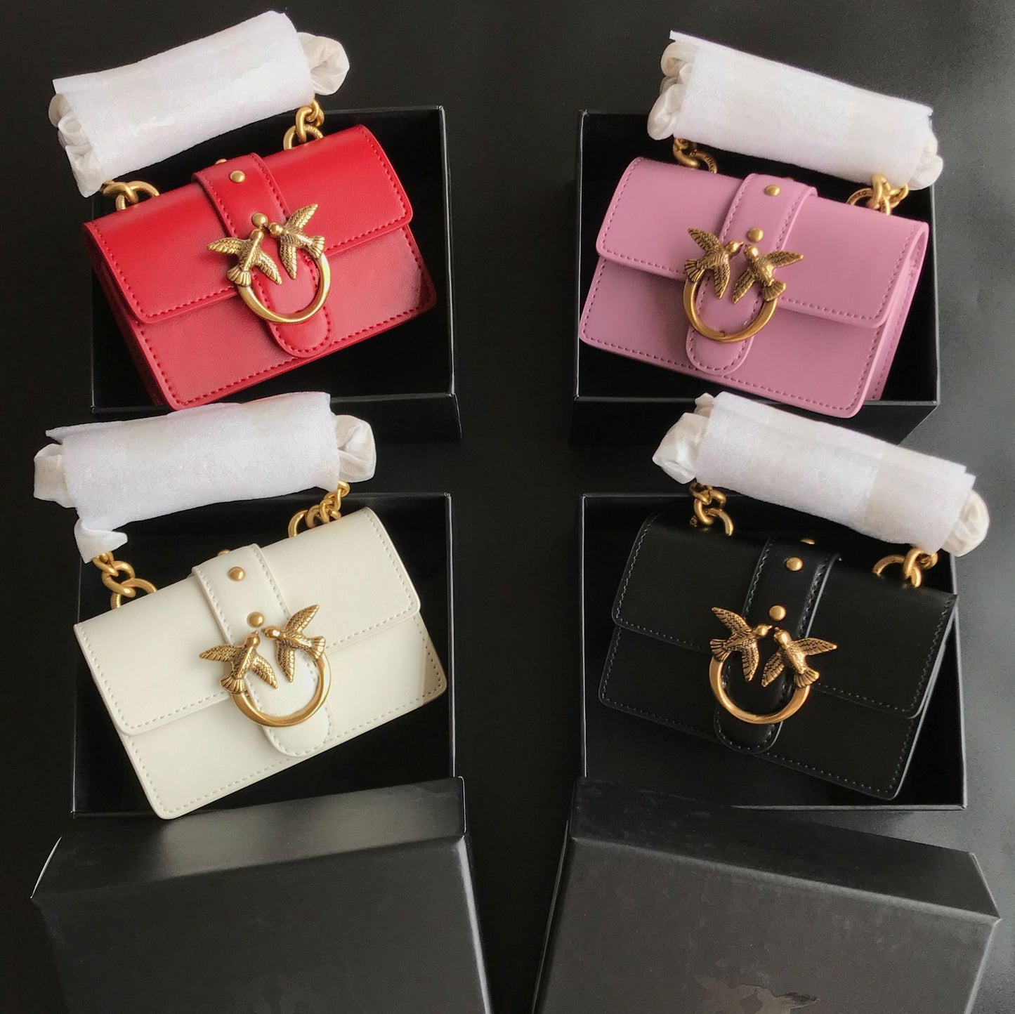 Women's Genuine Leather Super Mini Classic Chain Small Square Bags