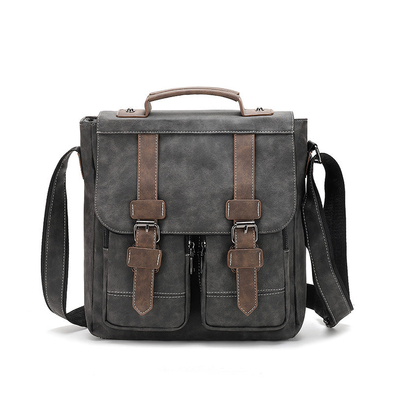 Men's Retro Crazy Horse Leather Big Men's Shoulder Bags