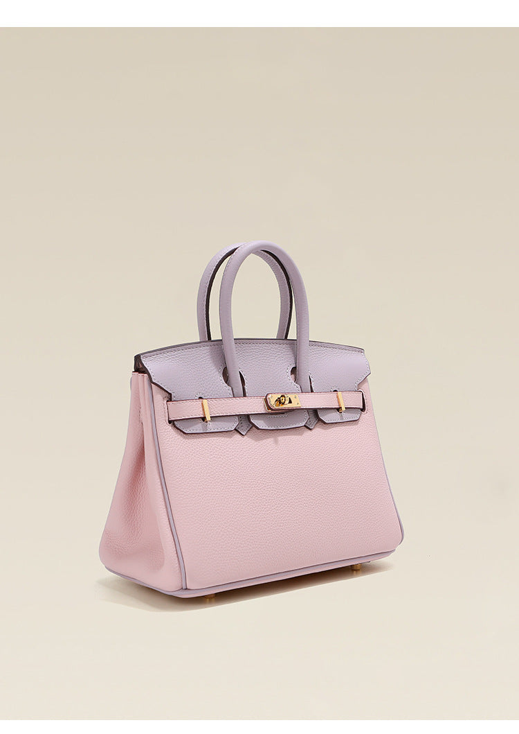 Women's Contrast Color Genuine Large Capacity Mom Bags