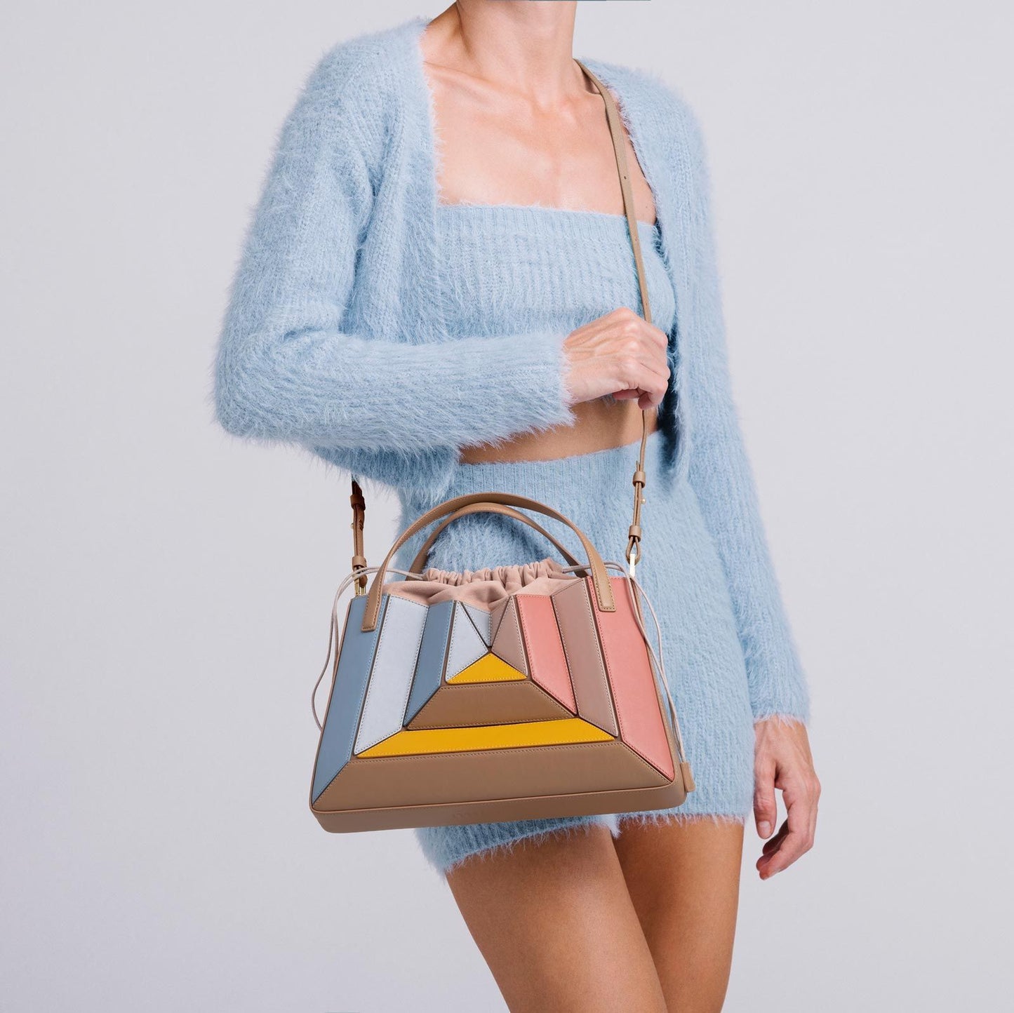 Women's Color Contrast Patchwork Source Design Underarm Handbags