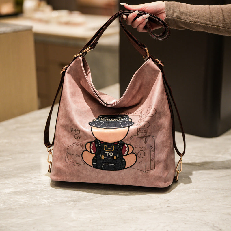 Source Large Capacity Commuter Retro Cartoon Bags