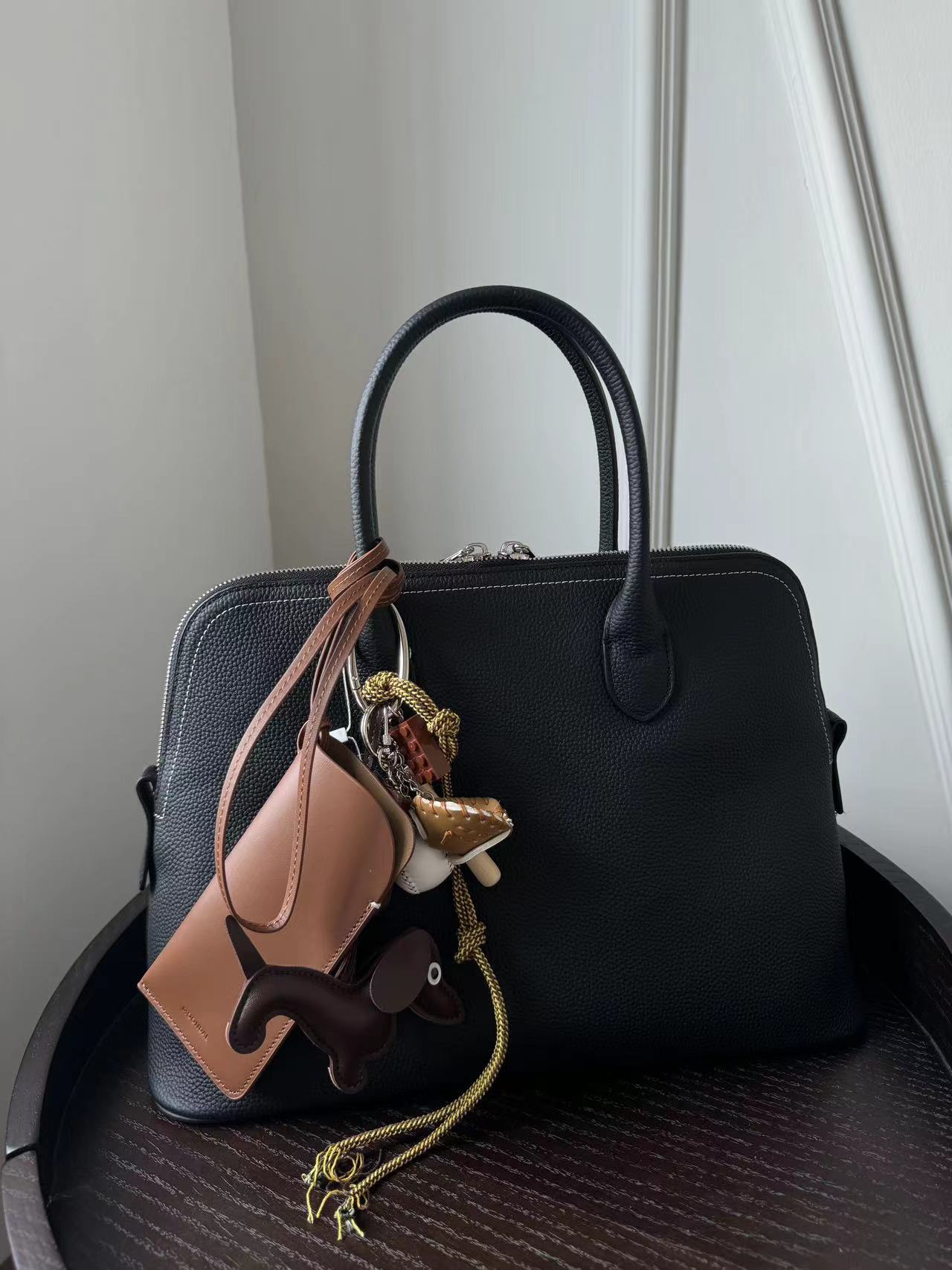 Cap Layer Cowhide Leather Large Capacity Tote Bags