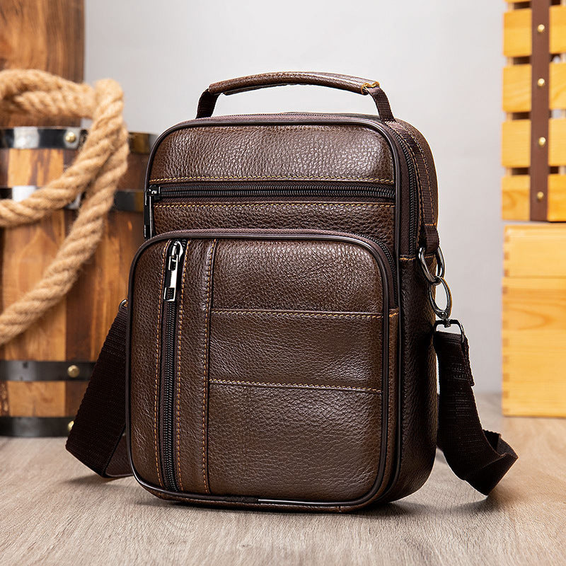 Men's Layer Cowhide Light Luxury Business Commute Men's Messenger Bags