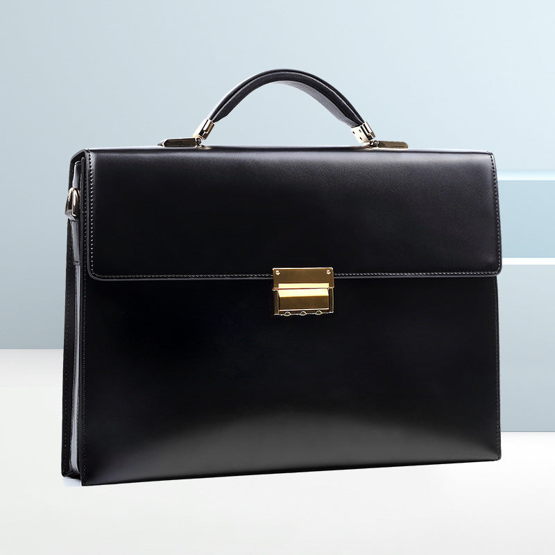 Men's Password Portable Business Genuine Leather Large Capacity Men's Briefcases