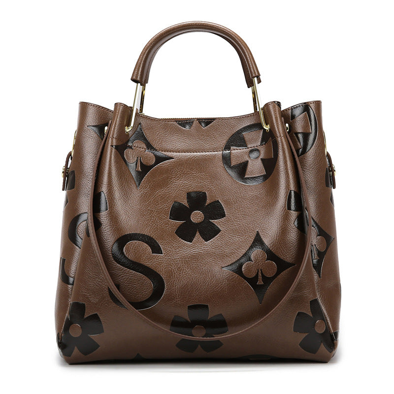 Women's Large Capacity High Sense Retro Embossing Bags