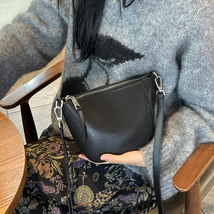 Women's Genuine Leather Niche Cow Light Luxury Design Crossbody Bags