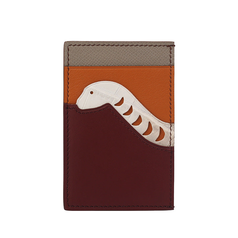 Zodiac Crocodile Sheepskin Hand Sewing Multiple Card Holder