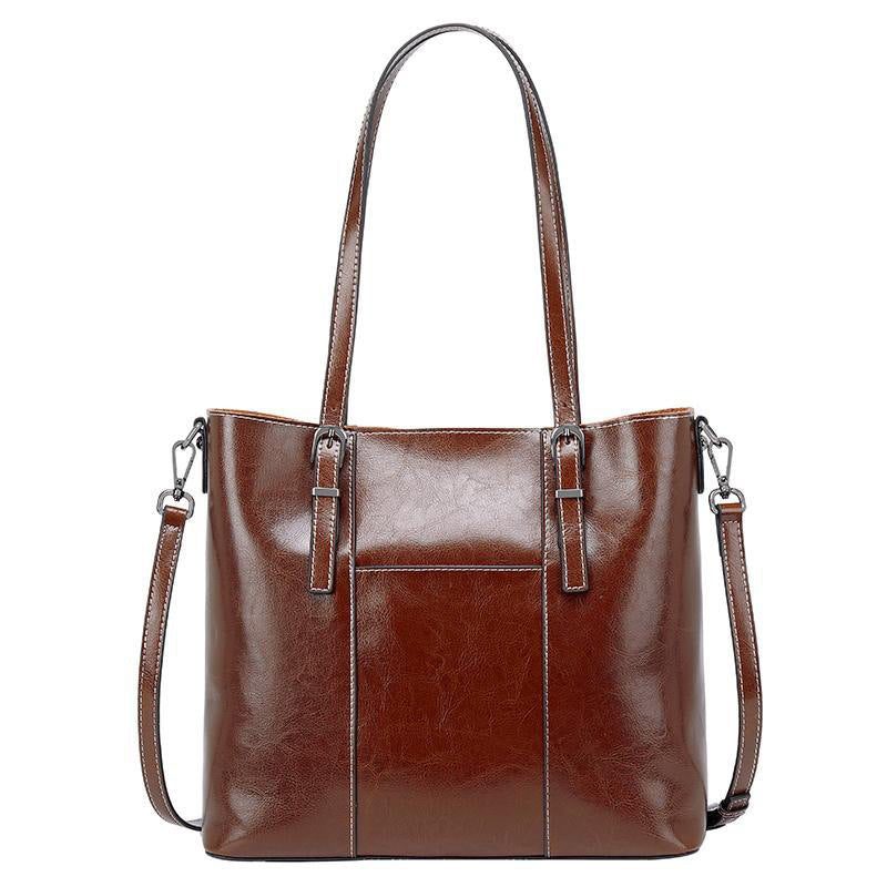 Women's Genuine Leather Large Capacity Retro Oil Shoulder Bags