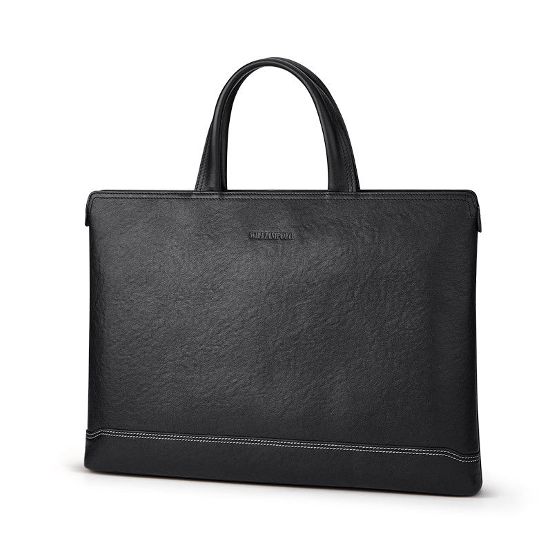 Men's Paul High Sense Cowhide Leather Business Men's Briefcases