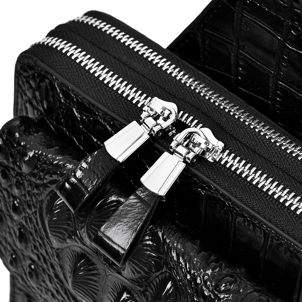 Men's Crocodile Pattern Fashion Large Capacity Men's Shoulder Bags