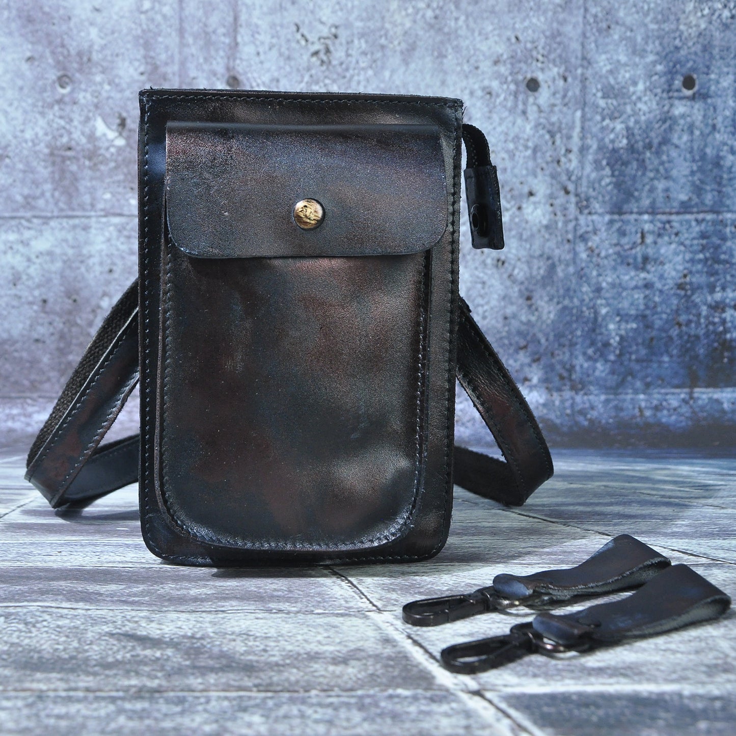 Men's Top Layer Crazy Horse Skin Cowhide Shoulder Bags