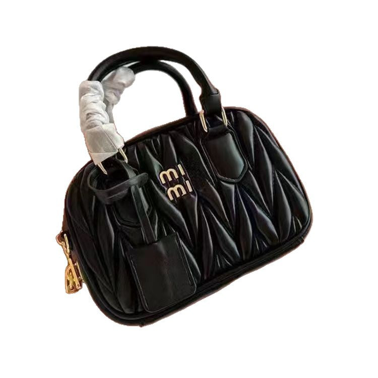 Women's Classic Miao Pleated Boston Bowling Versatile Bags