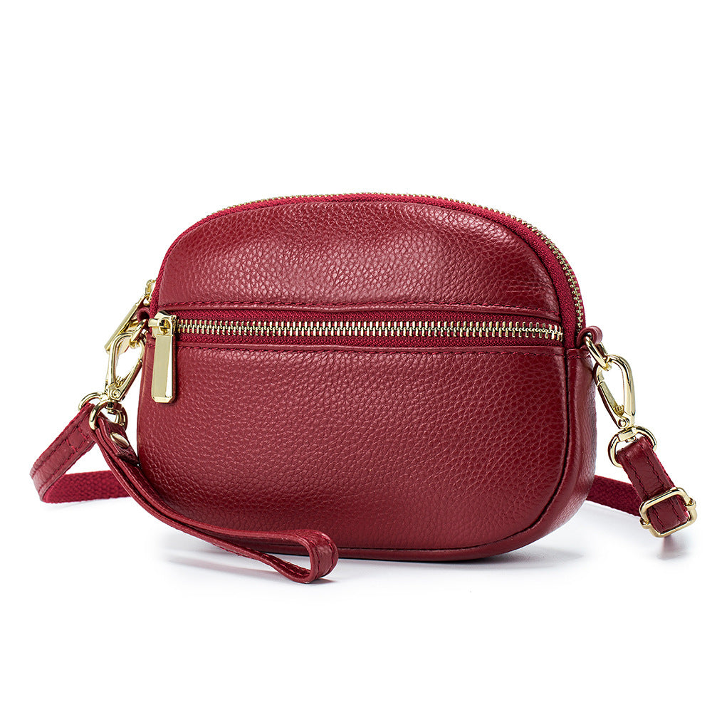 Women's Genuine Leather Cell Mini Solid Color Crossbody Bags