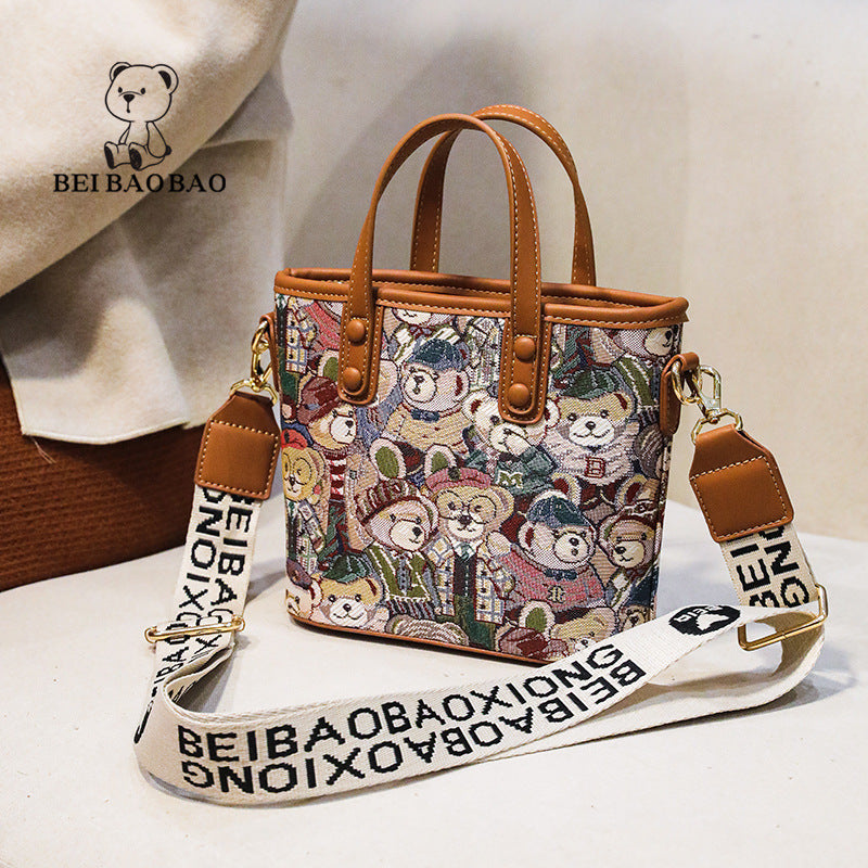 Women's Source Bear Fashion Fashionable Portable Bucket Bags
