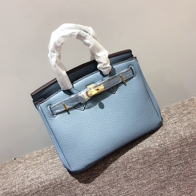 Fashion Classy Litchi Grain Latch Big Handbags