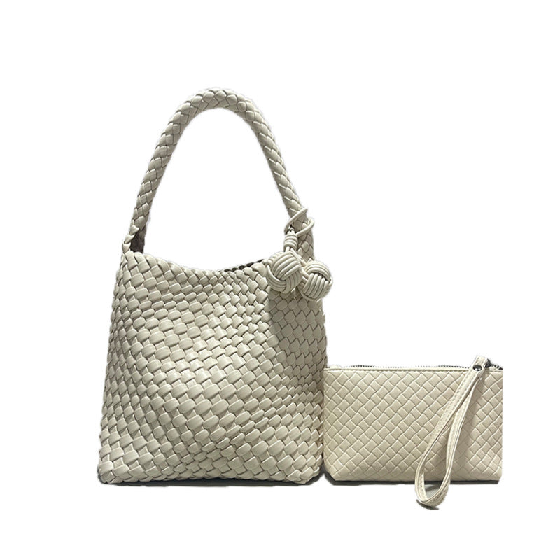 Hand-woven Double Ball Portable Fashion Vegetable Bucket Bags