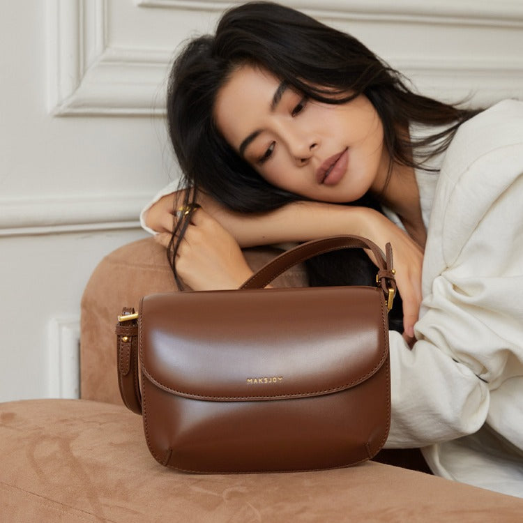 Women's High-grade Underarm Fashion Genuine Leather Niche Small Square Bags