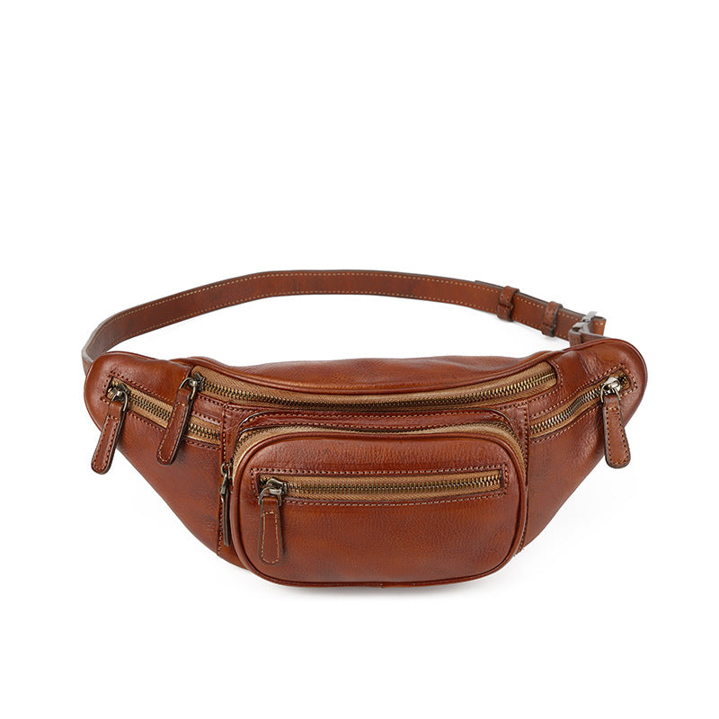 Women's & Men's & Retro First Layer Cowhide Motorcycle Men's Waist Packs