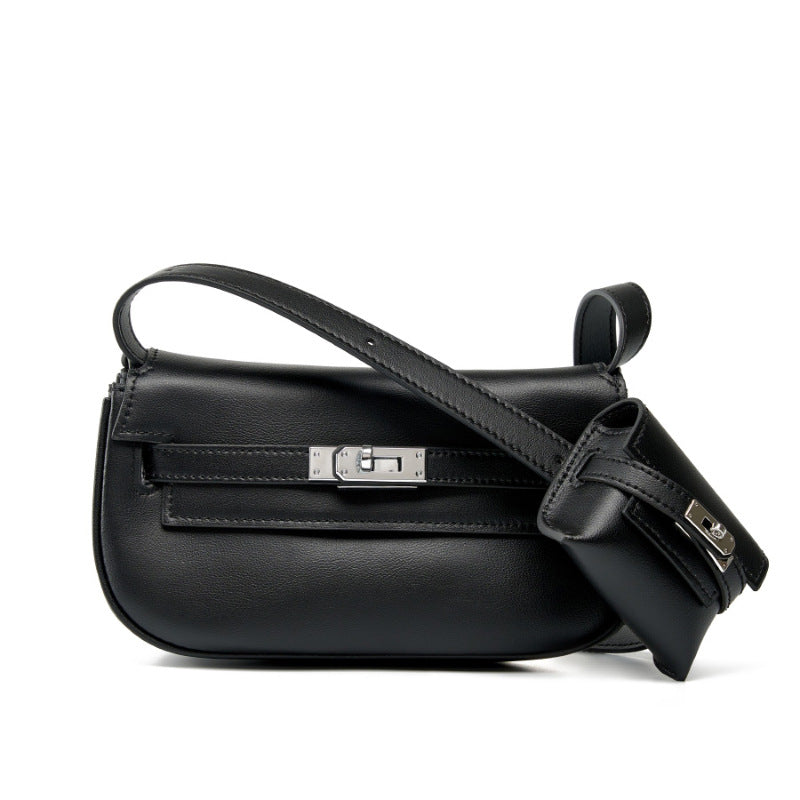 Women's Elegant Leather Mini Oblique Saddle Crossbody Bags