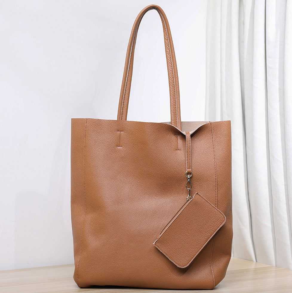 Women's Milled Cowhide Large Capacity Soft Leather Tote Bags