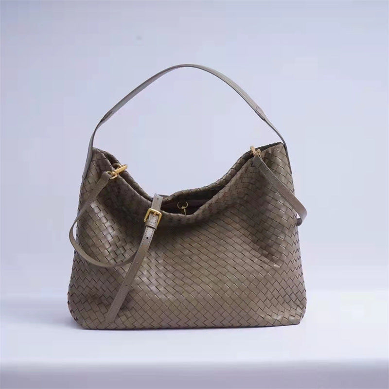 Women's Korean Fashion Leather Large Capacity Sheepskin Tote Bags