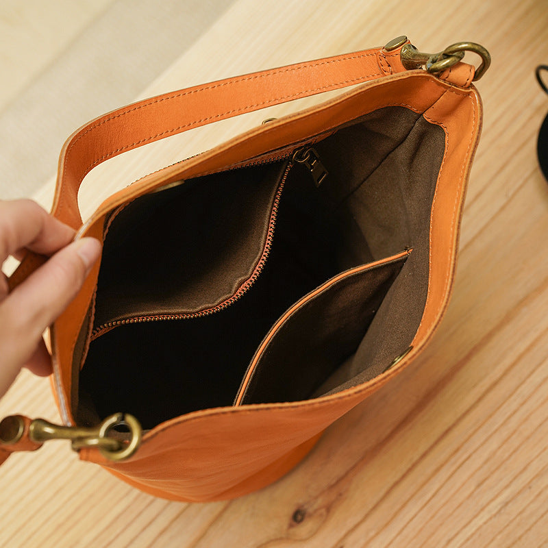 Layer Vegetable Tanning Leather High-grade Large Capacity Bags