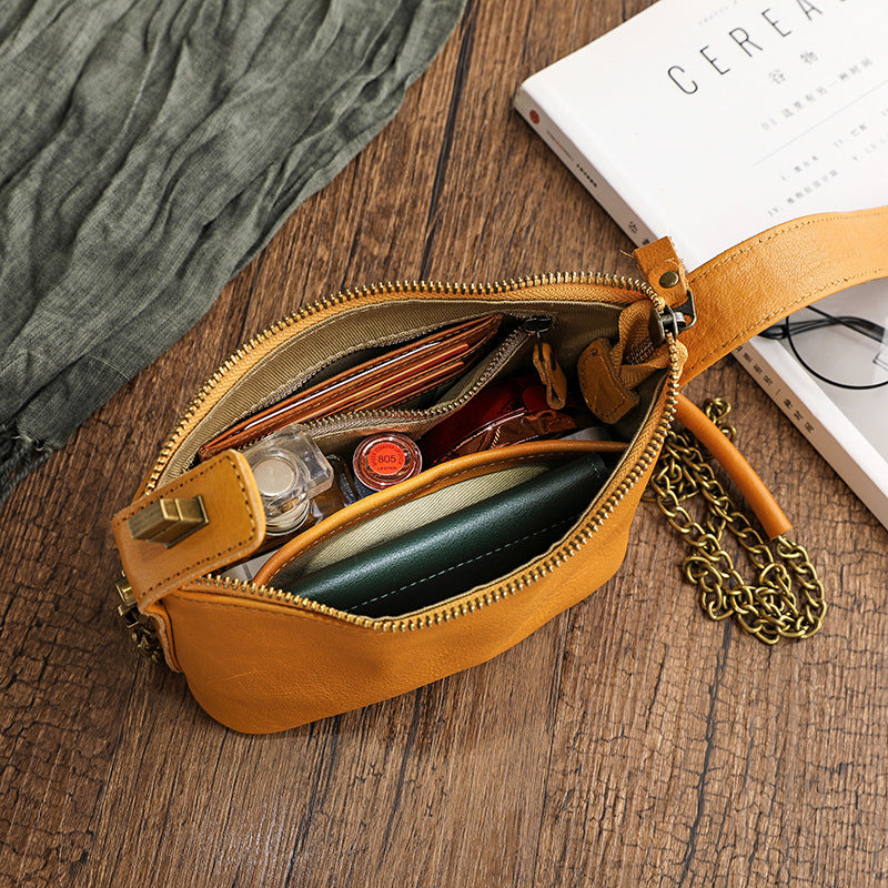 Women's Hand Twist Soft Vegetable Tanned Retro Crossbody Bags