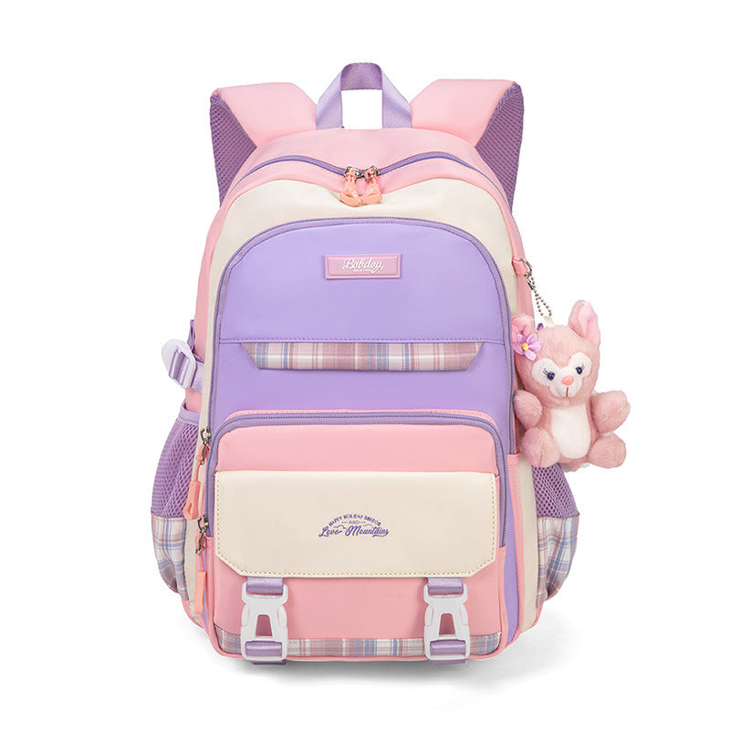 Straight Hair Female Grade Junior High Elementary School Students' Schoolbags