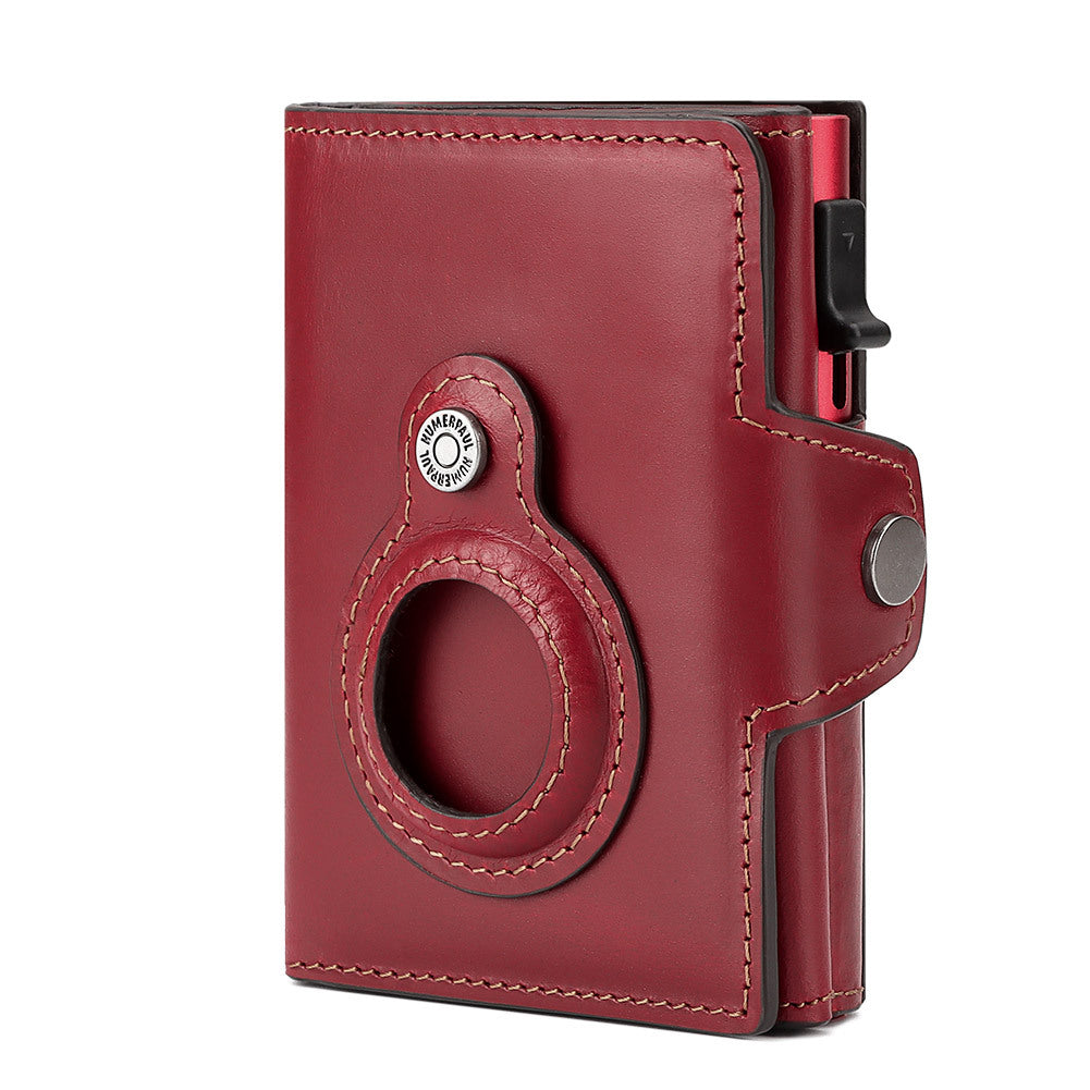 First Layer Cowhide Automatic Delivery Metal Card Holder