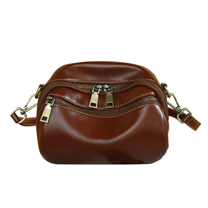 Women's Vegetable Tanning Leather Genuine Design Textured Bags