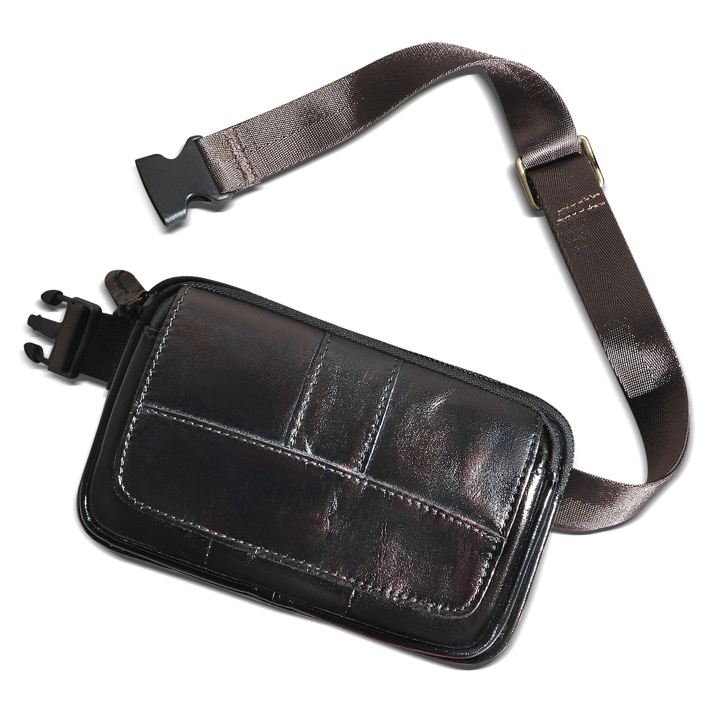 Men's Cowhide Crazy Horse Leather Trendy Cool Bags