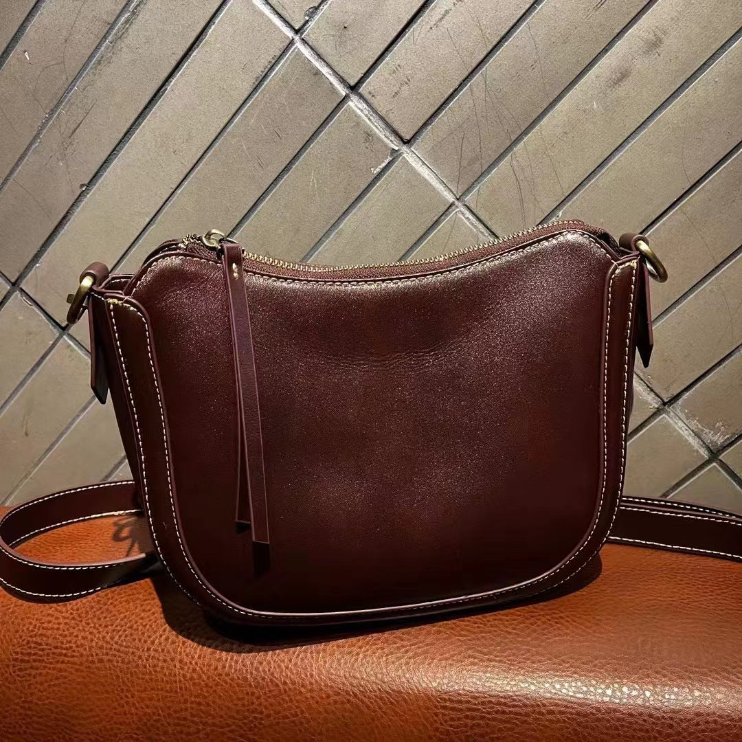 Women's Leather Underarm Layer Cowhide Retro Soft Shoulder Bags