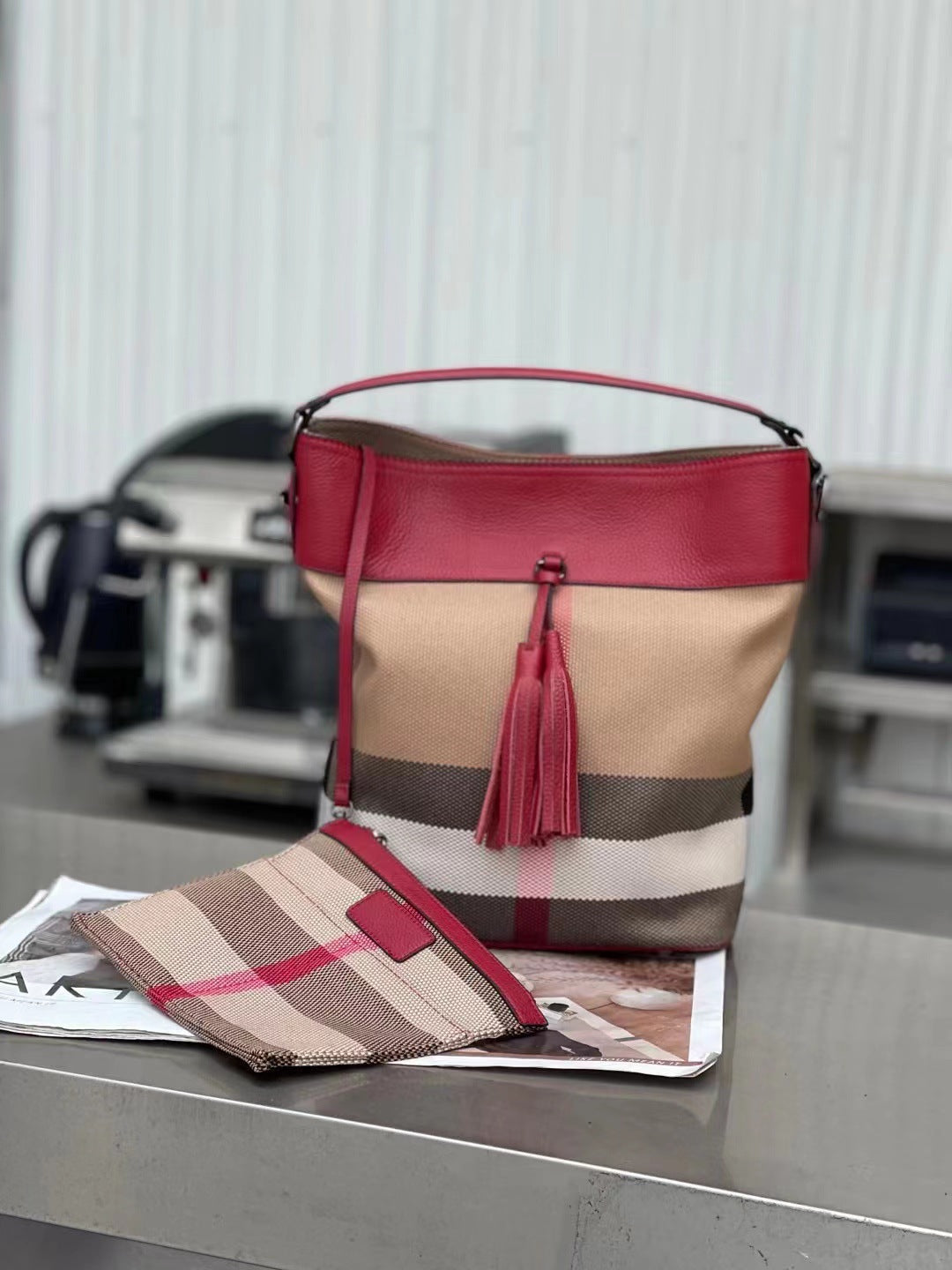 Women's Checked Portable Large Capacity Simple For Crossbody Bags